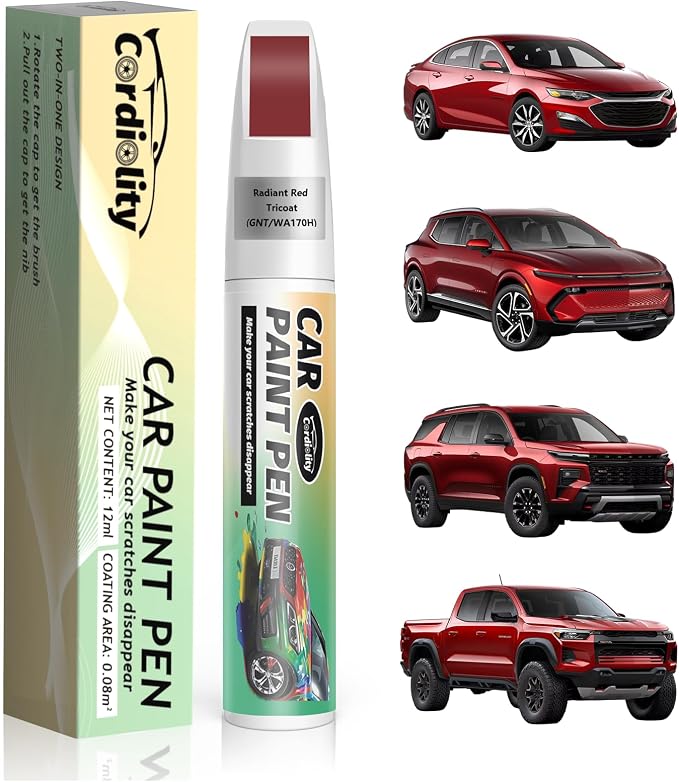 Car Touch Up Paint Radiant Red Tricoat(GNT/WA170H) for Chevrolet, Color Accurate Car Scratch Repair Remover Pen Fix Auto Paint Chips and Nicks