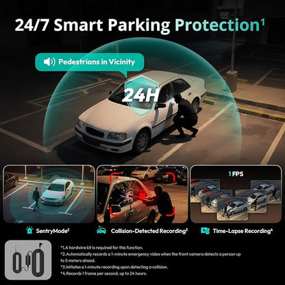 BOTSLAB 4 Channel Dash Cam 3K Front and Rear Inside 560° Coverage with Magnetic Side Cameras Car Camera with 3.18”Touch Screen 24/7 Parking Mode 5.8GHz WiFi GPS Voice Control (No SD Card)