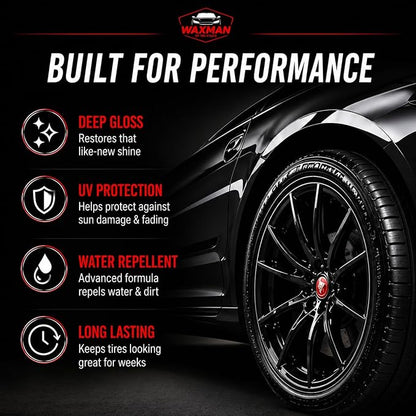 Tire Shine Spray – 18.6 fl oz, High-Gloss Hydrophobic Tire Dressing, Safe for All Vehicles