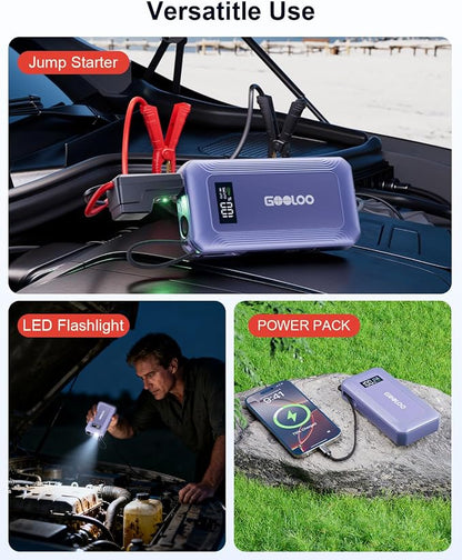 GOOLOO G7 3000A Jump Starter with Built-in Cable,Portable Power Pack for 45W Fast Charging,12V SuperSafe Lithium Jump Box, Battery Booster Pack Up to 8.5L Gas or 6.0L Diesel Engine