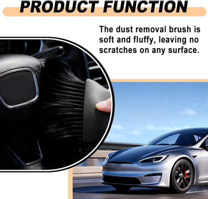 Car Detailing Brush with Ultra Soft Bristles Automotive Interior Cleaning and Dusting Tool for Dashboard Air Vents Leather Computer and Scratch Free Surfaces (Black)