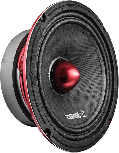 DS18 PRO-X6BM Loudspeaker - 6.5", Midrange, Red Aluminum Bullet, 500W Max, 250W RMS, 8 Ohms - Premium Quality Audio Door Speakers for Car or Truck Stereo Sound System (1 Speaker)