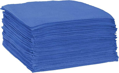 CleanAide 300 GSM Ultra Absorbent Microfiber Cleaning Towels for Kitchen, Car, and Home, Reusable Lint-Free Cloths, Scratch-Free, Streak-Free, Wet or Dry Cleaning, 12x12 in, 50-Pack, Blue