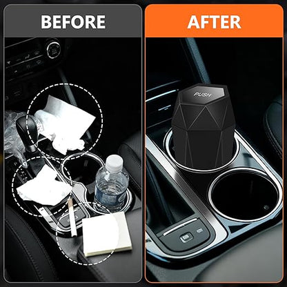 Car Trash Can with Lid - 2-Pack, Interior Accessories for Vehicles, Leakproof Garbage Can with 30 Detachable Trash Bags, Multipurpose Organizers and Storage Solutions for Home and Office