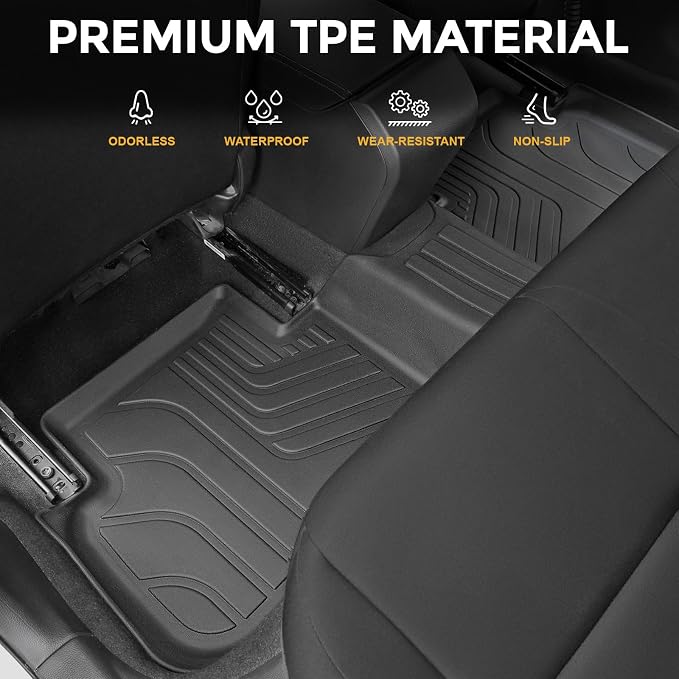Floor Mats for Honda Civic Sedan 2022-2026/Acura Integra 2023-2026, All Weather Floor Mats Trunk Cargo Liner and Door Sill Guards Accessories, Full Coverage Set (Gas Only, Not fit Manual)