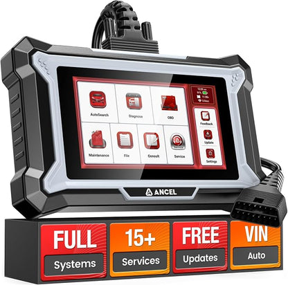 ANCEL DS200 OBD2 Scanner Full System Car Diagnostic Tool, Code Reader with 15+ Reset Services, ABS SRS Transmission Engine Scanner, Oil Reset Battery Matching ABS Bleeding DPF Regen, Lifetime Updates