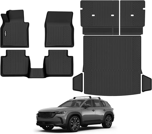 Floor Mats for Mazda CX-50 Gas 2023-2025 2026(Not for Hybrid), Trunk Mat and Backrest Mat All Weather TPE Protector for Mazda CX-50 Accessories
