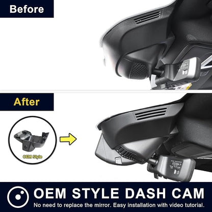 Front 4K & Rear 1080P Dash Cam Custom Fit for 5th Gen Dodge RAM 1500,2019 2020 2021 2022 2023 2024 (Model E),Rebel Big Horn Laramie Tradesman etc, UHD 2160P Video, OEM Look, App&WiFi, GPS, 128GB Card