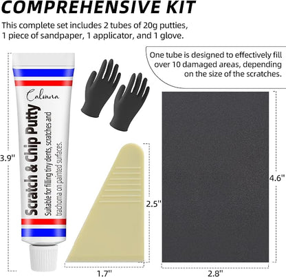 Calvana (2 Pack) 20g Car Body Filler Repair Kit, Automotive Putty Scratch Filler, Quick-Drying Formula for Minor Touch-ups, Ideal for Car Paint Scratch Removal and Rust, Includes Repair Tools
