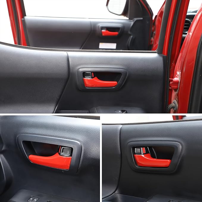 CHEAYAR Car Inner Door Handles Cover Trim Compatible with Toyota Tacoma 2016-2022, Auto Inner Door Handles Cover Interior Door Handles Protector Trim Decorate Covers Accessories (red)