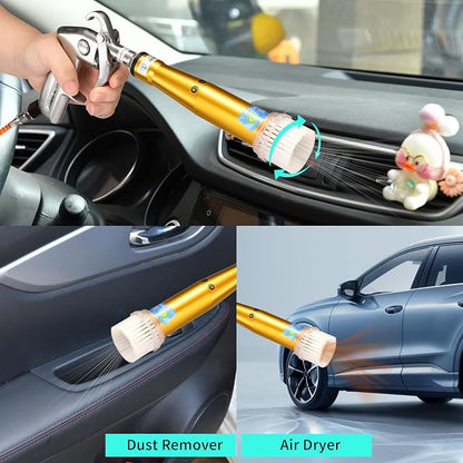 GOCCIDA High Pressure Car Cleaning Gun,Car Air Blow Gun,Tornado Dry Cleaning Gun Quickly Removes Surface Dirt and Dust, Air Gun Works with Air Compressor