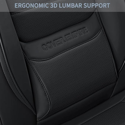 Front Car Seat Covers, 2Pcs Universal Leather Seat Covers for Cars, Full Coverage Waterproof Automotive Seat Covers, Breathable Front Seat Covers for Most Trucks, SUVs, Sedans, Black