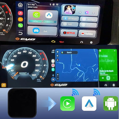 Wireless Android Auto & CarPlay AI Box for Harley 2024–2026 Road Glide, Street Glide & CVO/ST, Adds Android Support to Factory System, Plug & Play (AIBOX01)