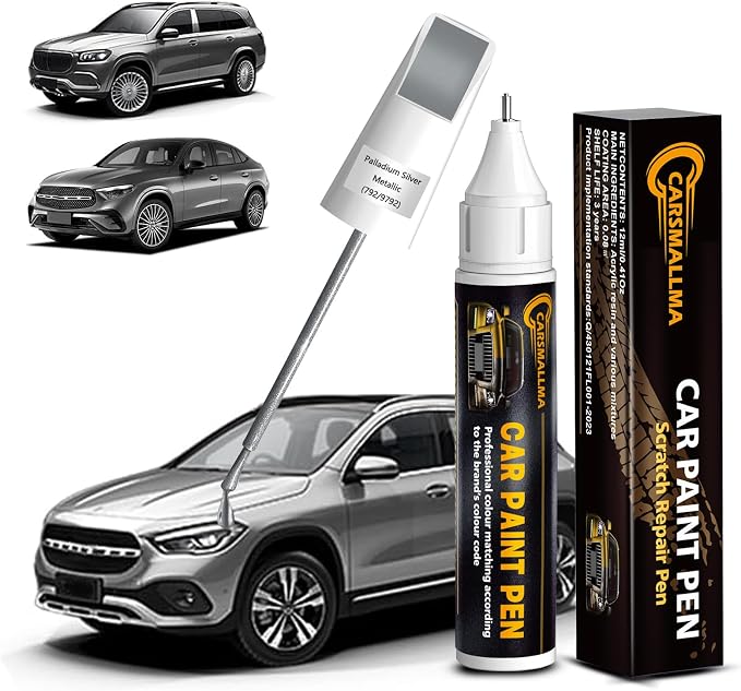 Car Touch Up Paint(792/9792 Palladium Silver Metallic) for Mercedes-Benz, Color Accurate Car Scratch Repair Remover Pen,Auto Paint Quick and Easy to fix vehicle Chips and Nicks Scuff