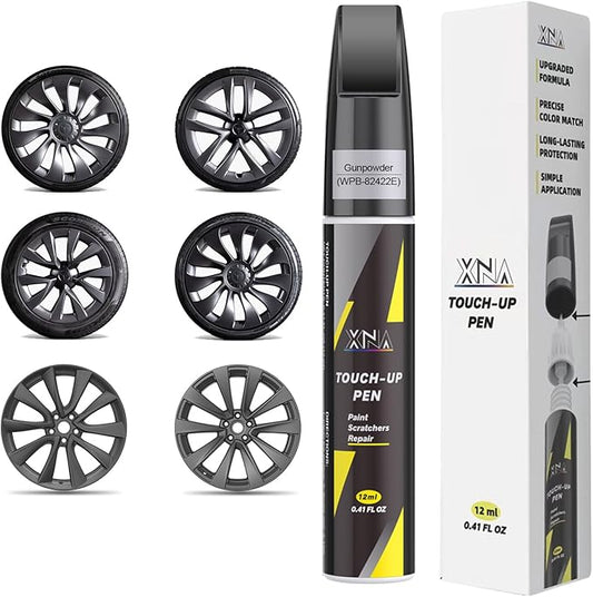Rim Touch Up Paint(Gunpowder(WPB-82422E)) for Tesla Model Y/3/S/X Überturbine/Sport/Arachnid/Cyberstream/Turbine Wheel, 2 in 1 Car Wheel Scratch Repair Kit, Quick & Easy Remover Curb Rash