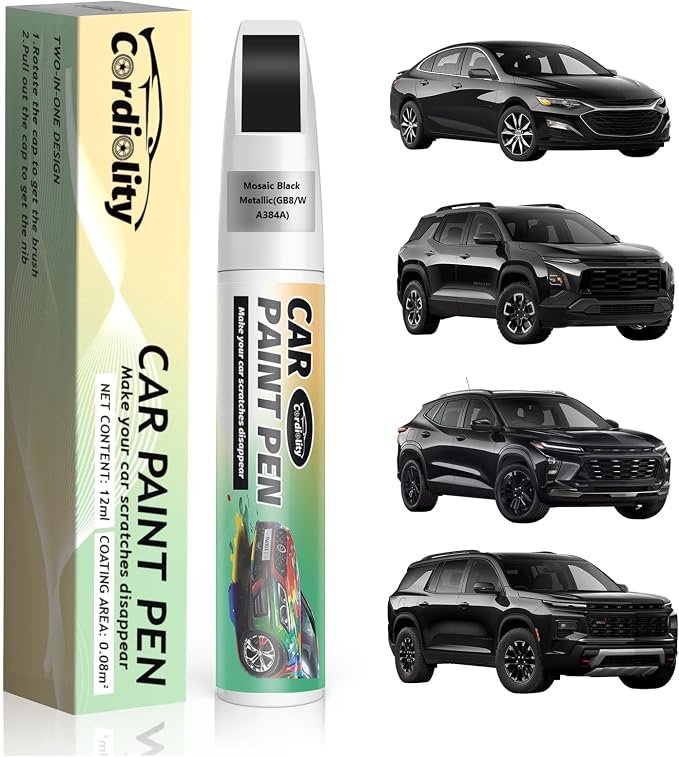 Car Touch Up Paint Mosaic Black Metallic(GB8/WA384A) for Chevrolet, Color Accurate Car Scratch Repair Remover Pen Fix Auto Paint Chips and Nicks