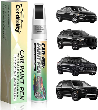 Car Touch Up Paint Mosaic Black Metallic(GB8/WA384A) for Chevrolet, Color Accurate Car Scratch Repair Remover Pen Fix Auto Paint Chips and Nicks