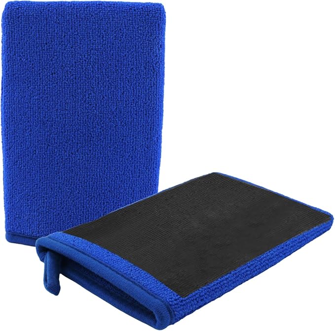 2PCS Car Clay Mitt Auto Detailing,Soft Clay Bar Mitt for Cleaning Car Surfaces,Anti-Scratch Cars Accessories Clays Mitts for Cars Detailings to Replace Traditional Clays Bar