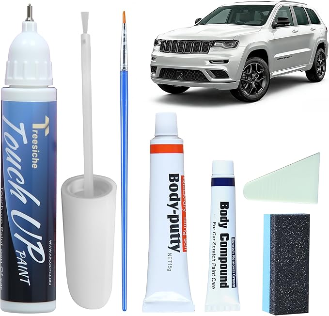 PW7 GW7 Bright White Touch Up Paint for JEEP Match, Car Paint Scratch Repair kit, 2 in 1 Scratch Remover Pen with Color-Matched Rapid Drying of Paint Coating