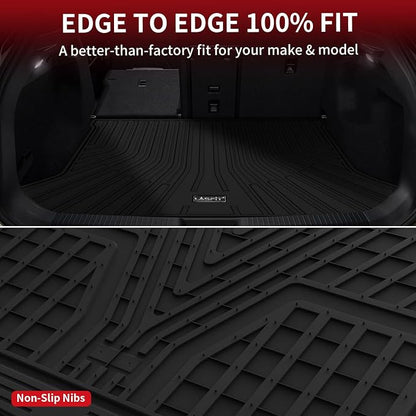 LASFIT Custom Fit Trunk Cargo Mat for Volkswagen VW ID.4 2021-2026, (Only Fit Non-Adjustable Carpet Floor), All Weather Protection TPE Trunk Mat Trunk Liner Trunk Tray Cargo Liner, Easy to Clean