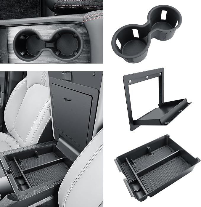 BIBIBO 3Pack for 2026 Honda Passport Center Console Organizer for 2026 Honda Passport Armrest Console Organizer +Hidden Storage Box+Cup Holder 2026 Passport Accessories 2026 Passport