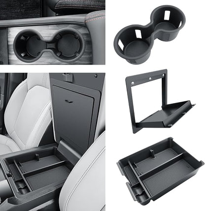 BIBIBO 3Pack for 2026 Honda Passport Center Console Organizer for 2026 Honda Passport Armrest Console Organizer +Hidden Storage Box+Cup Holder 2026 Passport Accessories 2026 Passport