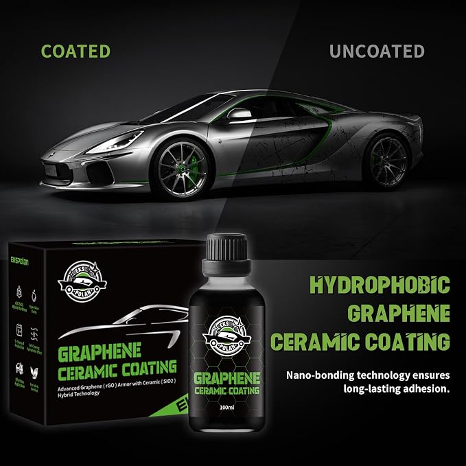 [Upgraded 100ml] UV Graphene Ceramic Coating - 10H Ceramic Coating for Cars-5+ Years Protection, Hydrophobic, Scratch & UV Resistant, High Gloss Finish - Professional-Grade Car Detailing Kit