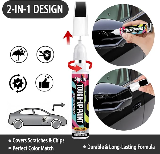 Black Sapphire (475) for BMW Touch Up Paint Pen - Exact OEM Match for Chips & Scratches - Compatible with X3, X5, 3 Series, 4 Series