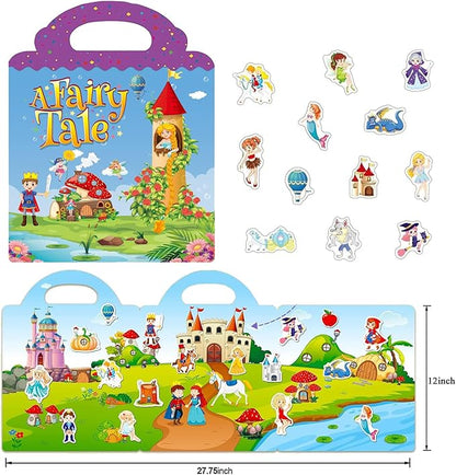 Reusable Sticker Book for Kids, Fairy Stickers Educational Learning Toys Travel Stickers Activity Books for Toddler Girls Boys Age 3+ Birthday Gifts