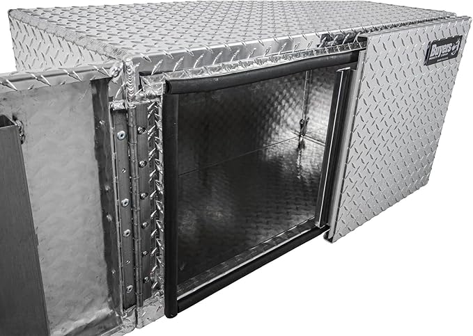 Buyers Products 1705215 Underbody Truck Tool Box w/ Barn Doors, 18x18x 60 Inch, Diamond Tread Aluminum, Made in USA, Compression Latch, Weather Resistant, Toolbox for Flatbeds, Trailers & Work Trucks