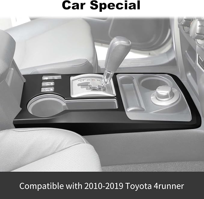 JWWY Interior Trim Kit Auto Interior Dress-Up Kit Decor Set Center Console Gear Shift Dashboard Panel Cover Trim for 2010-2019 Toyota 4runner Interior Accessories, ABS Matte Black 28pcs