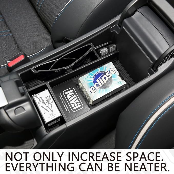 HGWEI Center Console Organizer Tray Compatible with Honda HRV 2023 2024 2025 2026 2027 Accessories, Armrest Storage Box for HRV EX/EX-L/LX/SE/Sport/Touring,Black Trim