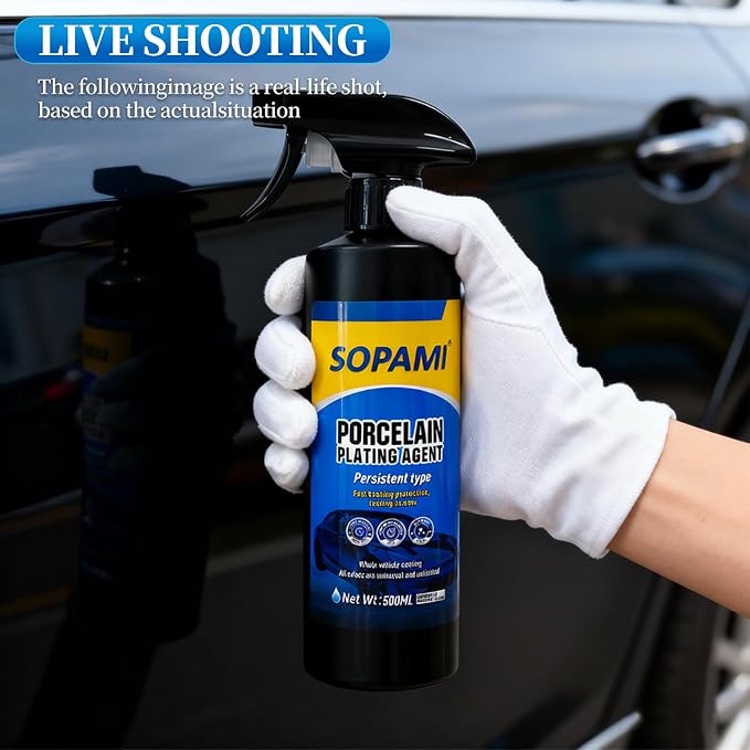 SOPAMI 3-Pack （500ml/16.91Ounces）Advanced Car Coating Spray, Quick-Acting Polish & Wax for Scratch Removal, Waterless Wash, and Glass Oil Film Cleaning