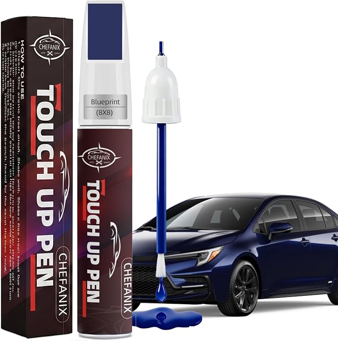 Blueprint (8X8) Touch Up Paint Pen Compatible with Toyota - Exact Color Match, 2-in-1 Brush & Pen,Car Paint Scratch Repair Kit for RAV4/Camry/Corolla/Tacoma/Highlander/Sienna