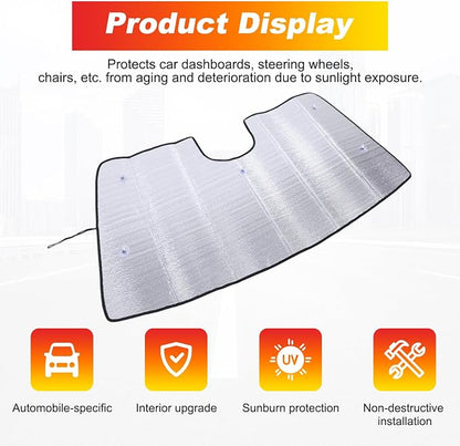 Windshield Sun Shade Compatible with Mercedes-Benz S-Class 2021-2025 Foldable Front Windshield Sunshade Protector, Block UV Rays Keep Your Car Cooler