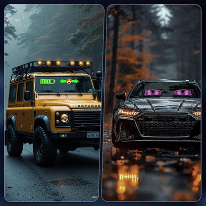 LED Eyes for Truck| Devil Eyes Light for Cars | Flexible Scrolling Programmable LED Signs | Can Edit Text/Graffiti/Animations