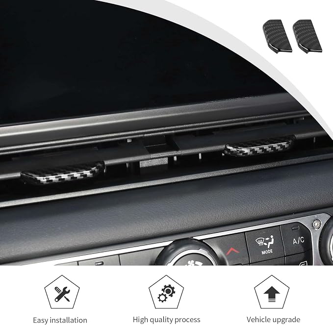 JWWY for Jeep JL Vent Air Outlet Adjustment Cover Trim Fit for 2024-2025 Jeep Wrangler JL JLU Gladiator JT 4xe Interior Accessories 2pcs Carbon Fiber