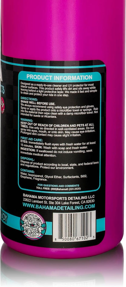 Bahama Detailing All Purpose Interior Cleaner – Cleaner for Seats, Dash, Vinyl, Leather, Glass, Plastic & Upholstery – Streak-Free Formula for Car Screens, Interior Detailing Spray