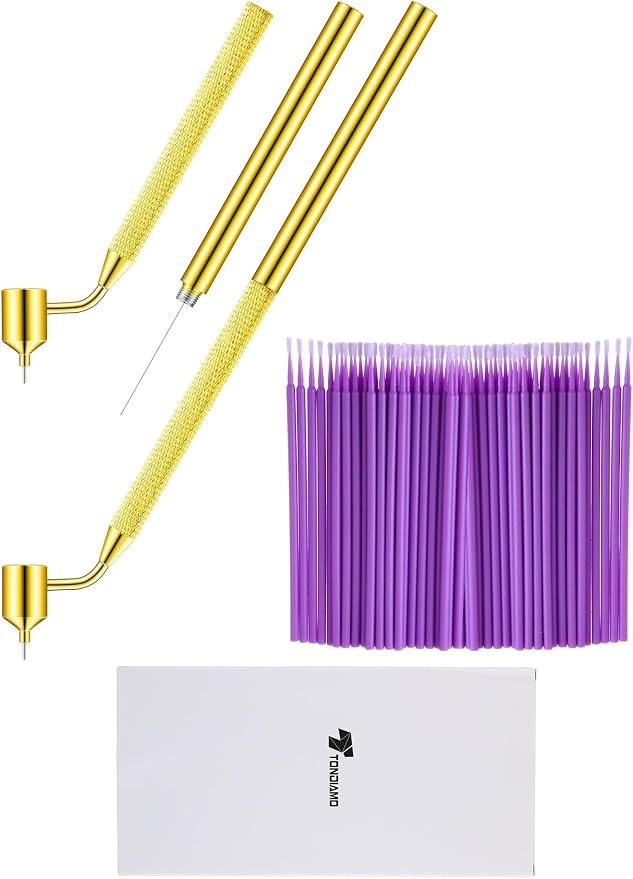 Tondiamo 100 Pack 0.5 mm Touch up Paint Brushes Repair Pen Gold Paint Applicator Fluid Writer Pen Detailing Disposable Micro Applicator for Auto Repair Chip Automotive Scratch(Purple)