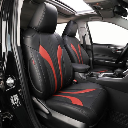 EKR Corolla Seat Covers Custom Fit for Toyota Corolla 2020 2021 2022 2023 2024 2025 2026 SE &2023-2025 XSE &2025 FX,Leather Car Seat Covers Full Set-Faux Leather(Black +Burgundy)