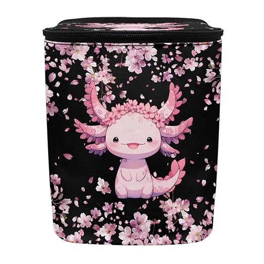 BIGCARJOB Axolotl Flower Car Trash Can Bin for Back Seat, Leak Proof, Vehicle Trash Can for SUV Truck Van, Automotive Garbage Can for Front Seat