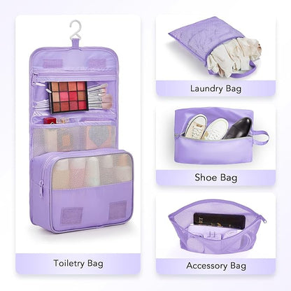 OlarHike 10-Pack Compression Packing Cubes for Travel Essentials,Compressible Expandable Packing Cubes for Suitcase,Luggage Garment Bags for Travel,Handy Helper for Organizing Clothes(Light Purple)
