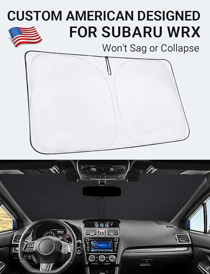 Proadsy 2026 Upgrade Front Windshield Sun Shade Foldable Sunshade Protector Custom Fit 2015-2021 WRX Accessories