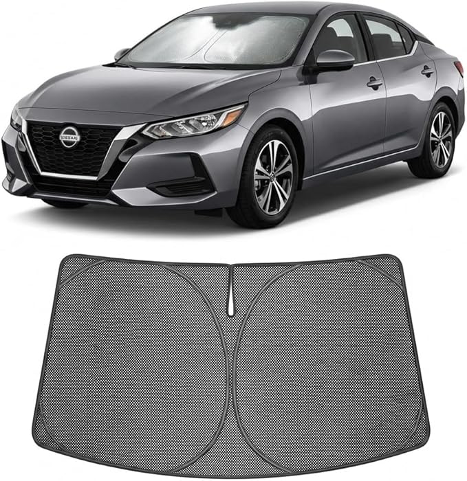 Proadsy Windshield Sun Shade Custom Fit Nissan Sentra 2020-2026 Ice Crystal Black Front Window Sunshade UV and Heat Blocker Foldable Visor Keeps Car Cooler for Summer Parking and Daily Use