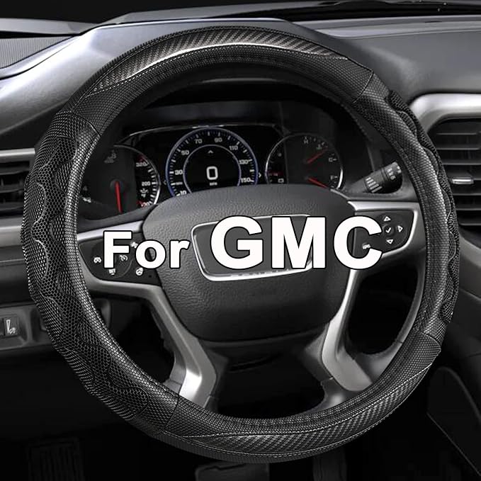 GIANT PANDA Steering Wheel Cover for GMC Sierra Acadia Terrain Yukon(3D Honeycomb-Gray-Standard Size)