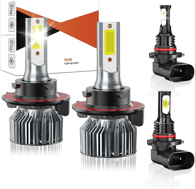 Compatible For Ford F150 2004-2014 Driving Light Bulb,600% Brightness High Low Beam Fog Light Bulbs Combo,Plug and Play,6500K White Bulbs,IP68 4pcs