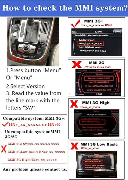 AMI Bluetooth Audio Adapter for Audi MDI MMI 3G System, Wireless Audio Music Interface Cable Adapter for VW Audi A3 A4 A7 R7 S5 Q7 A6L A8L A4L Series for MMI 3G System Only