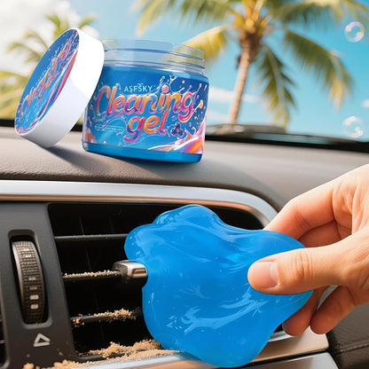 ASFSKY Car Cleaning Gel (Blue,Blueberry) Cleaning Putty Universal Dust Cleaning Car Interior Cleaner Keyboard Dust Remover Car Slime Gifts for Men Women girl（1 pack）
