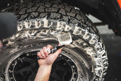 Detail Factory - ProGrip Tire Brush - Ergonomic ProGrip Handle, Stiff Synthetic Bristles, Ergonomic Design, Clean Your Tires with Ease - Octane Ectoplasm