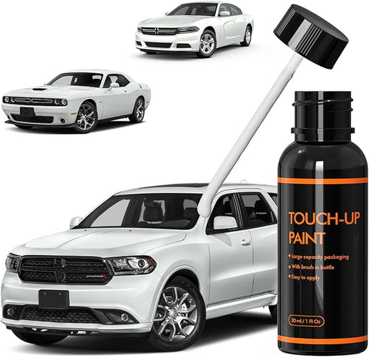 PW7/GW7 Bright White/White Knuckle Touch Up Paint for Dodge, DIY Car Paint Scratch Repair Kit, Automotive Paints, Quick & Easy Fix Scratch Repair for Challenger/Durango/Charger/RAM Promaster